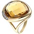 Женское золотое кольцо с бриллиантами и цитрином - фото 1