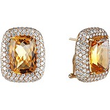Золотые серьги с бриллиантами и цитринами, 1673571