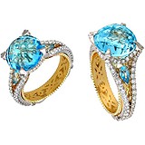 Женское золотое кольцо с топазами и бриллиантами, 1685859