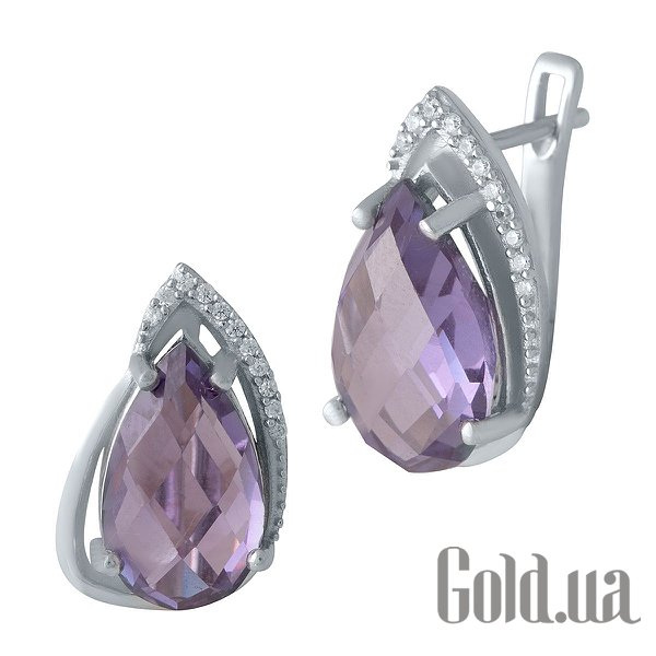 

Серьги Fresh Jewelry, Серебряные серьги с александритами и куб. циркониями