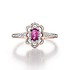Женское золотое кольцо с бриллиантами и рубином - фото 2