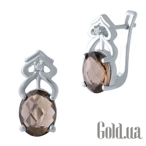 

Серьги Fresh Jewelry, Серебряные серьги с раухтопазами и куб. циркониями