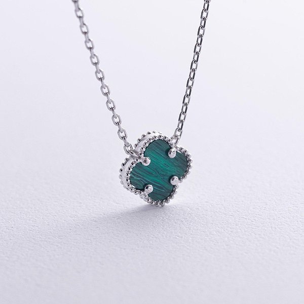 Серебряное колье с малахитом