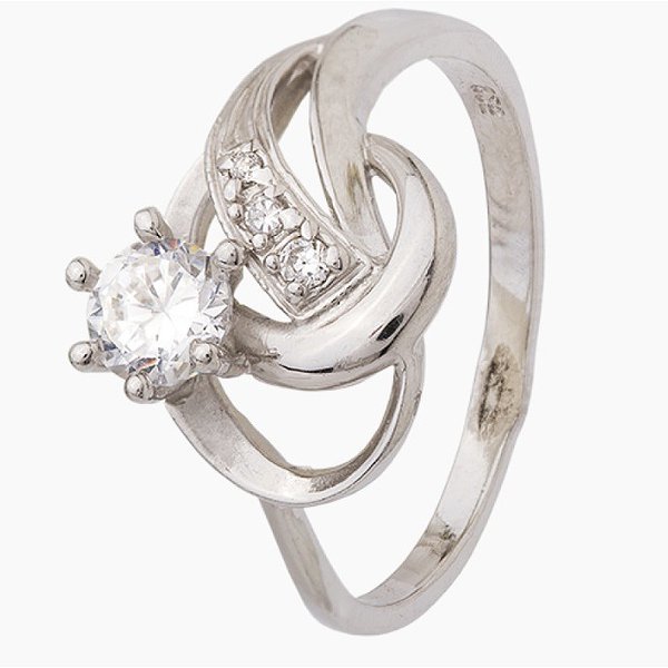 Женское серебряное кольцо с куб. циркониями