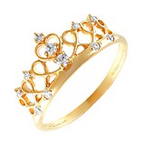 Rich line Женское золотое кольцо с куб. циркониями, 1513060