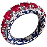 Женское золотое кольцо с рубинами и эмалью, 1656676