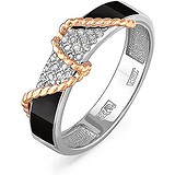 Kabarovsky Женское золотое кольцо с бриллиантами и эмалью, 1705060