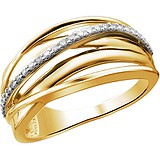 Женское золотое кольцо с куб. циркониями, 1714276