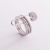 Женское серебряное  кольцо с куб. циркониями