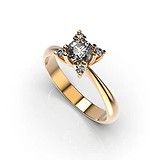 Золотое кольцо с бриллиантами, 1768804