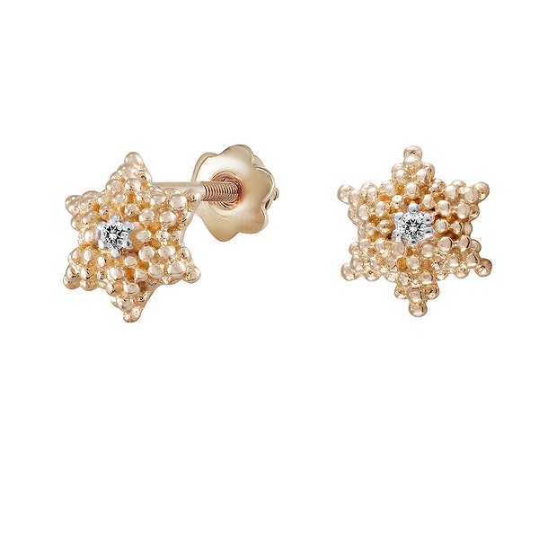 Золотые серьги с бриллиантами