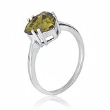 Женское серебряное кольцо с куб. цирконием (КК2ФХ/399), фото