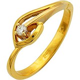 Женское золотое кольцо с бриллиантом, 1604709