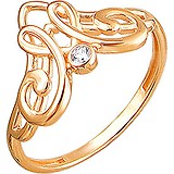 Женское золотое кольцо с куб. цирконием, 1613925