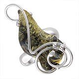 Женское серебряное кольцо с янтарем, 1615461