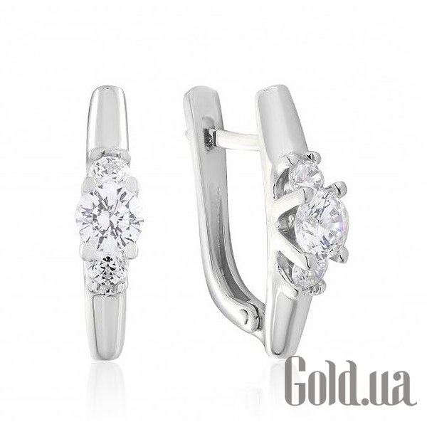 

Серьги Украина, Золотые серьги с Swarovski Zirconia