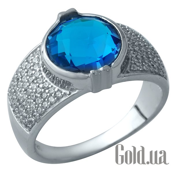 

Женские кольца Fresh Jewelry, Женское серебряное кольцо с синт. аквамарином и куб. циркониями, 17.5