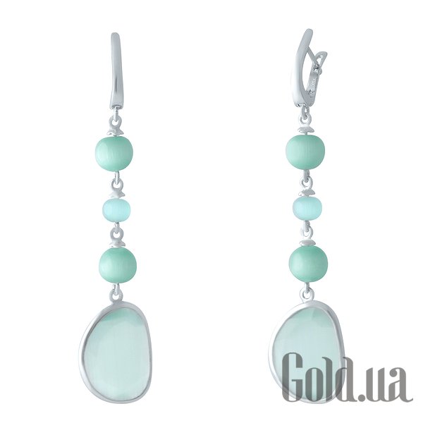 

Серьги с подвесками Fresh Jewelry, Серебряные серьги с кошачьим глазом