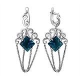 Серебряные серьги с топазами, 1672549
