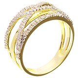 Жіноча золота каблучка з діамантами, 1673061