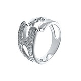 Женское серебряное кольцо с куб. циркониями, 1676133