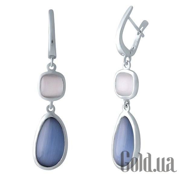 

Серьги с подвесками Fresh Jewelry, Серебряные серьги с кошачьим глазом