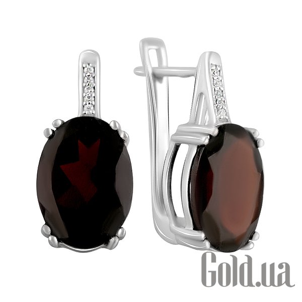 

Серьги Fresh Jewelry, Серебряные серьги с куб. циркониями и гранатами