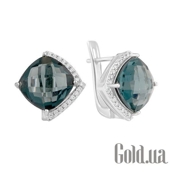 

Серьги Fresh Jewelry, Серебряные серьги с куб. циркониями и топазами