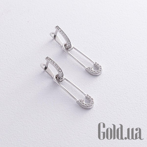 

Серьги с подвесками Украина, Серебряные серьги с куб. циркониями