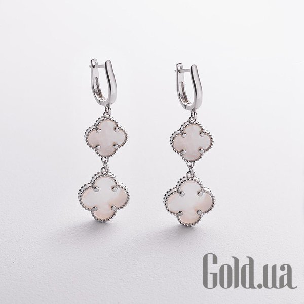 

Серьги с подвесками Украина, Серебряные серьги с перламтуром