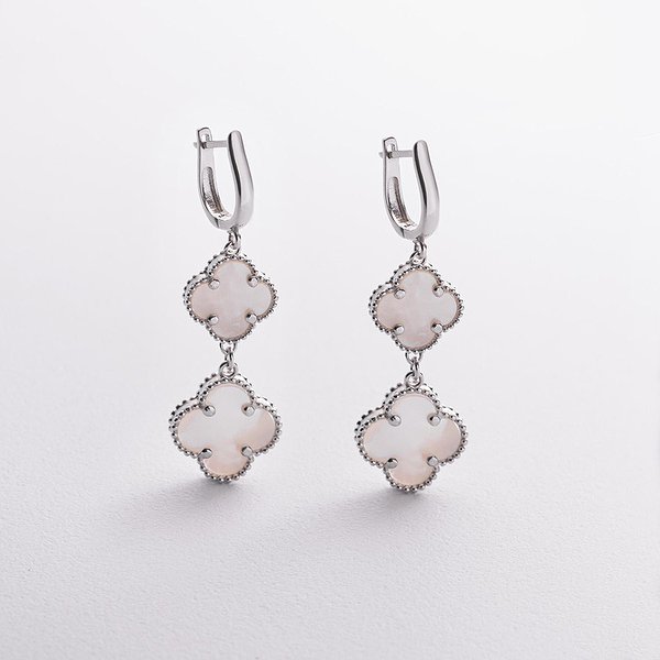 Серебряные серьги с перламтуром