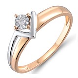 Золотое кольцо с бриллиантом, 1531238