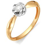 Золотое кольцо с бриллиантом, 1555046