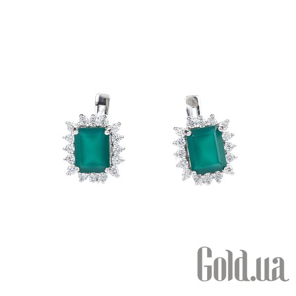 

Серьги Shatlen, Серебряные серьги с агатами и куб. циркониями