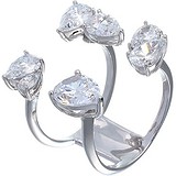 Женское серебряное кольцо с куб. циркониями, 1670246