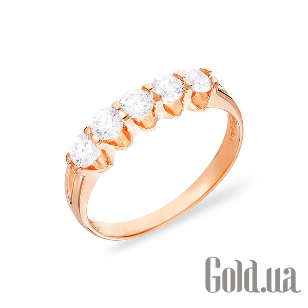 

Кольцо Украина, Женское золотое кольцо с куб. циркониями, 15.5