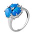 Женское серебряное кольцо с куб. циркониями и опалами - фото 1