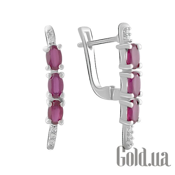 

Серьги Fresh Jewelry, Серебряные серьги с куб. циркониями и рубинами