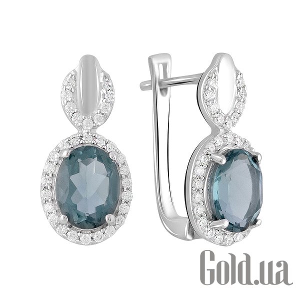 

Серьги Fresh Jewelry, Серебряные серьги с куб. циркониями и топазами