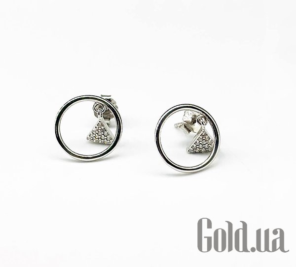 

Серьги с подвесками Silvex925, Серебряные серьги с куб. циркониями