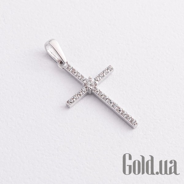 

Кулон-крестик Украина, Золотой кулон с куб. циркониями