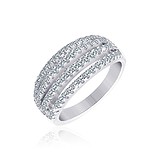 Женское серебряное кольцо с куб. циркониями, 572262