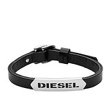 Diesel Сталевий браслет зі шкіряною вставкою, 1432167