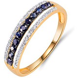 Женское золотое кольцо с бриллиантами и сапфирами, 1603175