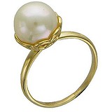 Женское золотое кольцо с культив. жемчугом, 1618279