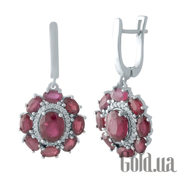 

Серьги с подвесками Fresh Jewelry, Серебряные серьги с рубинами и куб. циркониями