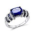 Женское серебряное кольцо с куб.циркониями и хрусталем - фото 1
