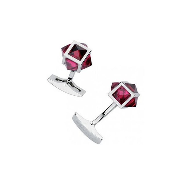 Dupont S.T. Запонки с кристаллами Swarovski Cube 5 Red Stones PP Du5349