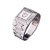 Мужское серебряное кольцо с куб. циркониями, 1757031