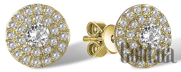 

Серьги-гвоздики Lurie Jewelry, Золотые серьги с куб. циркониями